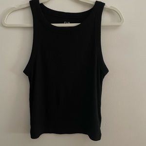 Two Gap Mini Rib Cropped Halter Tank Tops.
